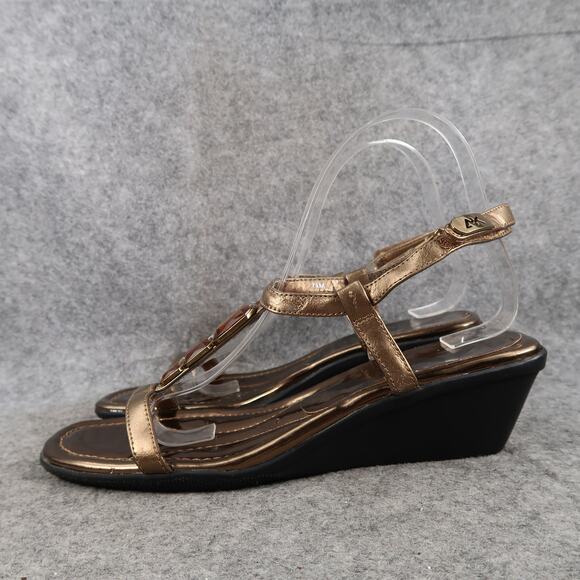 Anne Klein Shoes Womens 7.5 Dress Sandals Wedge Adjustable Strap Open Toe Maloah - Picture 3 of 14